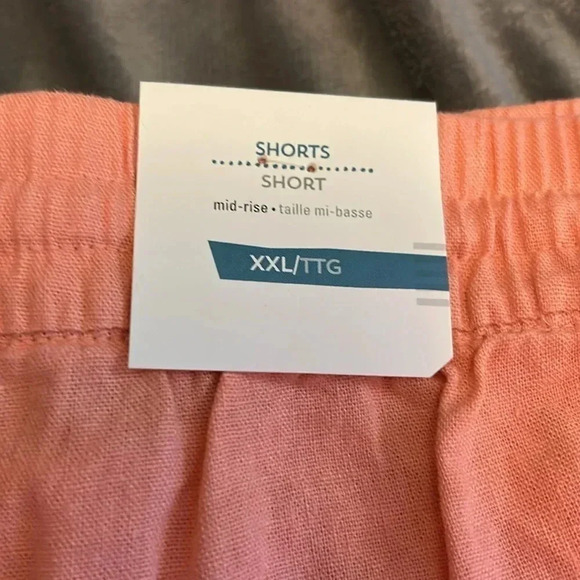 Coral nwt OLD NAVY linen Shorts XXL midrise drawstring/elastic waist - Picture 3 of 7